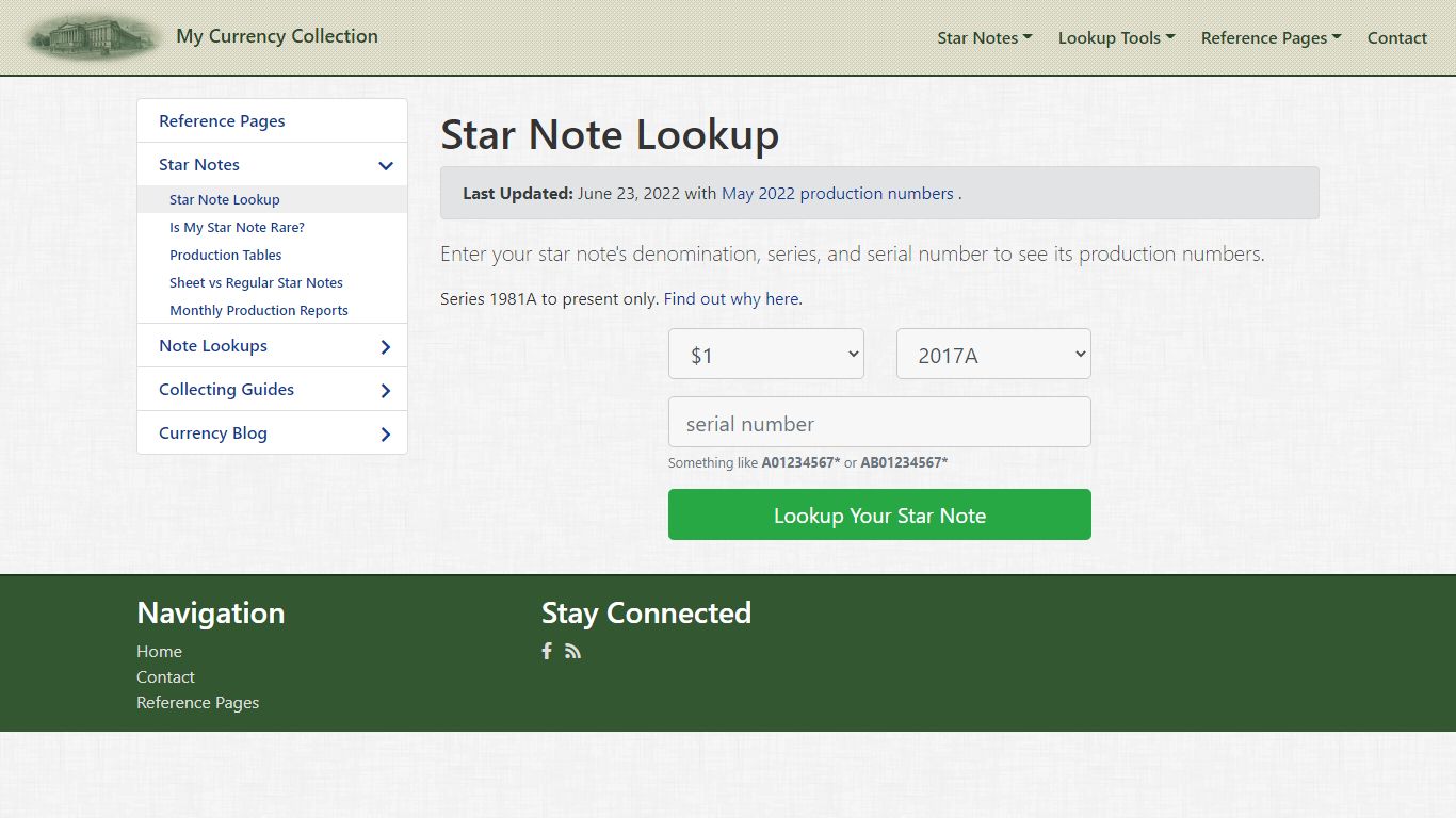 Star Note Lookup | My Currency Collection